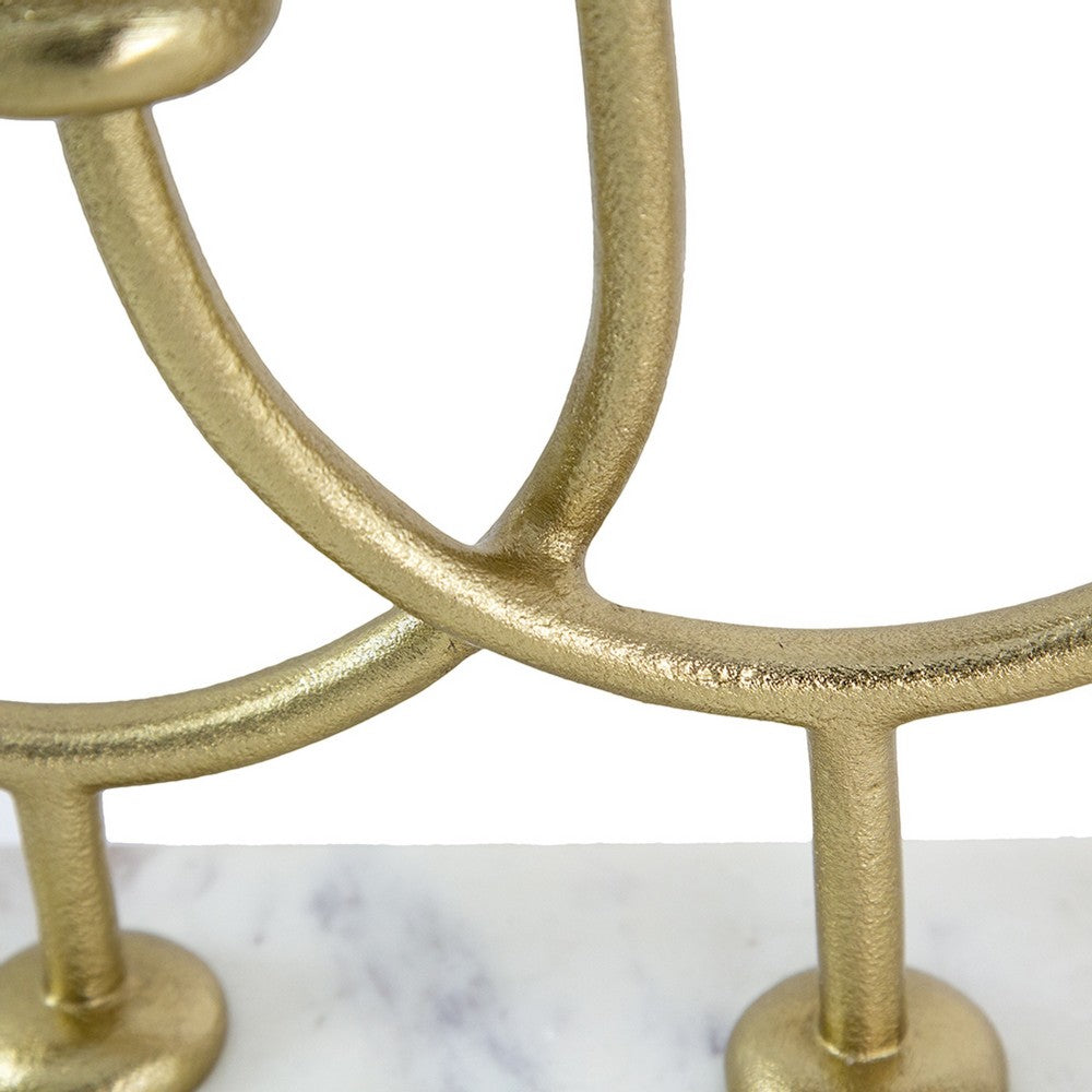 Vinie Candle Holder | Vintage 3 Arm Design | Gold Finish | Black Glass 17"