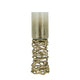 Ashly Candle Holder | Swirled Branch Accent | Gold Finish | Brown Glass 15"