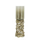 Ashly Candle Holder | Swirled Branch Accent | Gold Finish | Brown Glass 15"