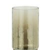 Ashly Candle Holder | Swirled Branch Accent | Gold Finish | Brown Glass 15"