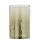 Ashly Candle Holder | Swirled Branch Accent | Gold Finish | Brown Glass 15"