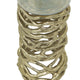 Ashly Candle Holder | Swirled Branch Accent | Gold Finish | Brown Glass 15"