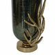 Jenise Small Vase w Gold Aluminum Leaf Accent | Silver-Black Glass 14"
