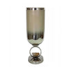 Cleo Small Vase | Metal Accent | Farmhouse Vintage Silver-Cream Glass 17"