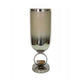 Cleo Small Vase | Metal Accent | Farmhouse Vintage Silver-Cream Glass 17"