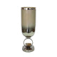 Cleo Small Vase | Metal Accent | Farmhouse Vintage Silver-Cream Glass 17"
