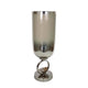 Cleo Small Vase | Metal Accent | Farmhouse Vintage Silver-Cream Glass 17"