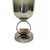 Cleo Small Vase | Metal Accent | Farmhouse Vintage Silver-Cream Glass 17"