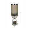 Cleo Small Vase | Metal Accent | Farmhouse Vintage Silver-Cream Glass 17"