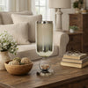 Cleo Small Vase | Metal Accent | Farmhouse Vintage Silver-Cream Glass 17"