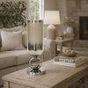 Cleo Small Vase | Metal Accent | Farmhouse Vintage Silver-Cream Glass 17"