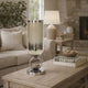 Cleo Small Vase | Metal Accent | Farmhouse Vintage Silver-Cream Glass 17"