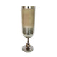 Cleo Large Vase | Metal Accent | Rustic Vintage Silver-Cream Glass 22"