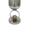 Cleo Large Vase | Metal Accent | Rustic Vintage Silver-Cream Glass 22"