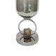 Cleo Large Vase | Metal Accent | Rustic Vintage Silver-Cream Glass 22"