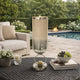 Cleo Large Vase | Metal Accent | Rustic Vintage Silver-Cream Glass 22"