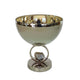 Chery Decorative Bowl | Open Ring Design | Silver Finish | Cream Glass 10"
