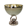 Chery Decorative Bowl | Open Ring Design | Silver Finish | Cream Glass 10"