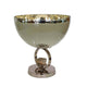 Chery Decorative Bowl | Open Ring Design | Silver Finish | Cream Glass 10"