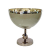 Chery Decorative Bowl | Open Ring Design | Silver Finish | Cream Glass 10"
