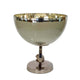 Chery Decorative Bowl | Open Ring Design | Silver Finish | Cream Glass 10"