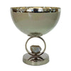 Chery Decorative Bowl | Open Ring Design | Silver Finish | Cream Glass 10"