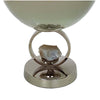 Chery Decorative Bowl | Open Ring Design | Silver Finish | Cream Glass 10"