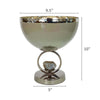 Chery Decorative Bowl | Open Ring Design | Silver Finish | Cream Glass 10"