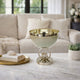 Chery Decorative Bowl | Open Ring Design | Silver Finish | Cream Glass 10"