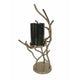 Minie Candle Holder | Twisted Branch Base | Gold Finish | Black Glass 18"