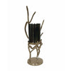 Minie Candle Holder | Twisted Branch Base | Gold Finish | Black Glass 18"