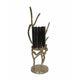 Minie Candle Holder | Twisted Branch Base | Gold Finish | Black Glass 18"