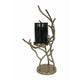 Minie Candle Holder | Twisted Branch Base | Gold Finish | Black Glass 18"
