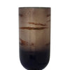 Ginny Vase | Sculpted Vintage Gold Ring Accent | Gold-Gray Glass | 19"