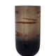 Ginny Vase | Sculpted Vintage Gold Ring Accent | Gold-Gray Glass | 19"