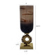 Ginny Vase | Sculpted Vintage Gold Ring Accent | Gold-Gray Glass | 19"