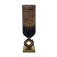 Ginny Vase | Sculpted Classical Gold Ring Accent | Gold-Gray Glass | 22"