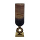 Ginny Vase | Sculpted Classical Gold Ring Accent | Gold-Gray Glass | 22"