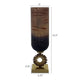 Ginny Vase | Sculpted Classical Gold Ring Accent | Gold-Gray Glass | 22"