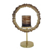 Jenyl Candle Holder | Elegant Round Frame | Gray-Copper Glass | 18"