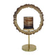 Jenyl Candle Holder | Elegant Round Frame | Gray-Copper Glass | 18"
