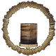 Jenyl Candle Holder | Elegant Round Frame | Gray-Copper Glass | 18"