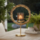 Jenyl Candle Holder | Elegant Round Frame | Gray-Copper Glass | 18"