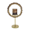 Jenyl Candle Holder | Elegant Round Frame | Gray-Copper Glass | 21"