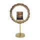Jenyl Candle Holder | Elegant Round Frame | Gray-Copper Glass | 21"