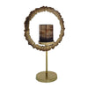 Jenyl Candle Holder | Elegant Round Frame | Gray-Copper Glass | 21"