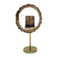 Jenyl Candle Holder | Elegant Round Frame | Gray-Copper Glass | 21"