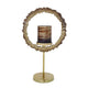Jenyl Candle Holder | Elegant Round Frame | Gray-Copper Glass | 21"