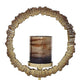 Jenyl Candle Holder | Elegant Round Frame | Gray-Copper Glass | 21"