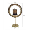 Jenyl Candle Holder | Elegant Round Frame | Gray-Copper Glass | 21"